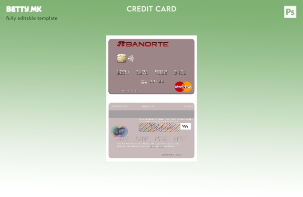 Модерен стил Шаблон за мастер картички Мексико Банорте банка